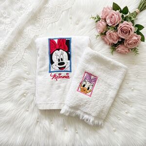 Disney Minnie Mouse & Daisy Duck Embroidered Childs towel set Vintage